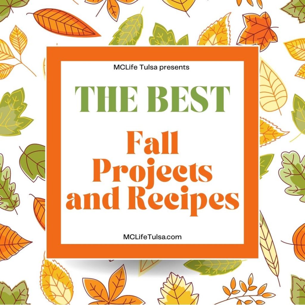 drawings of fall leaves around a square that says The BEST Fall Projects and Recipes