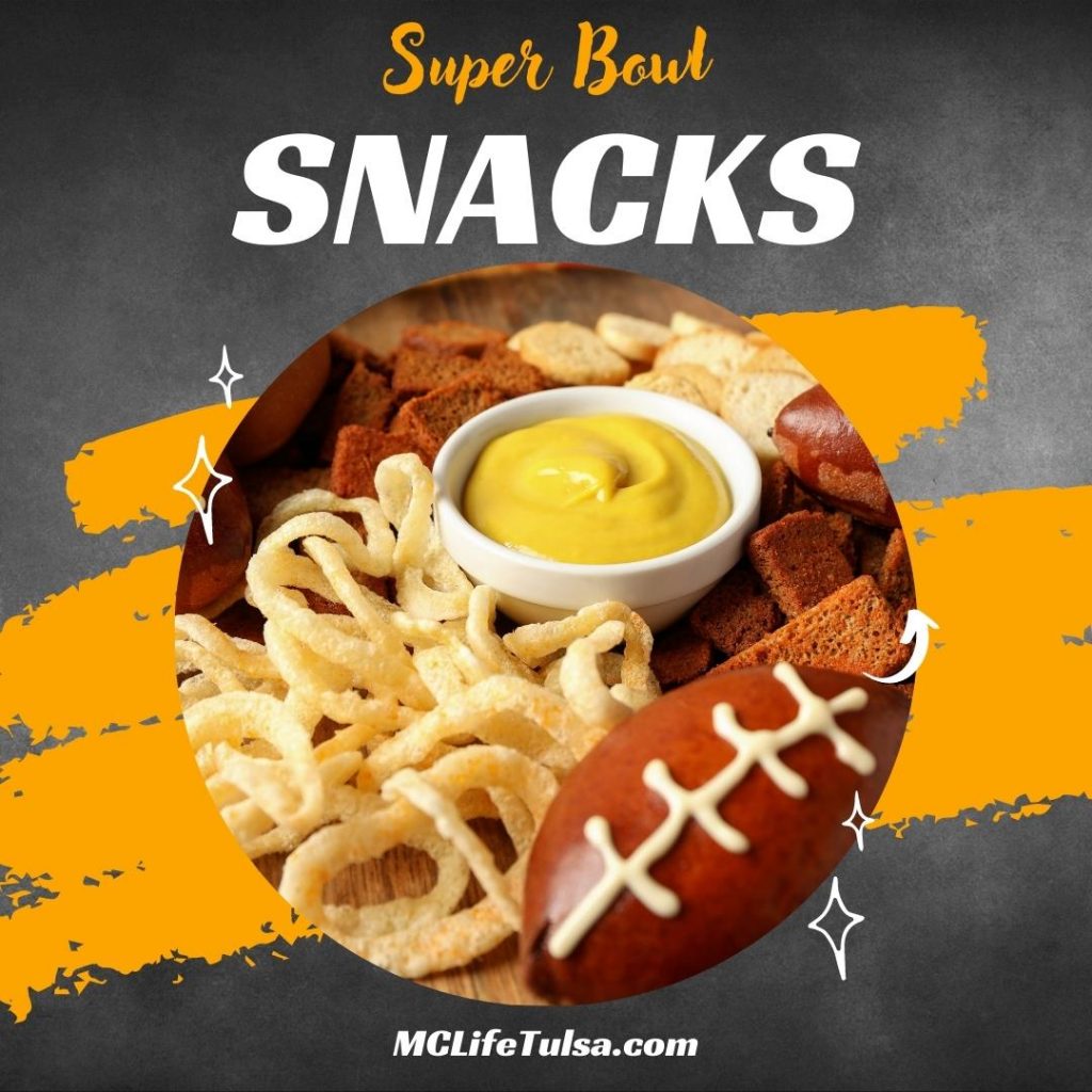 hand snacks with dip for football game